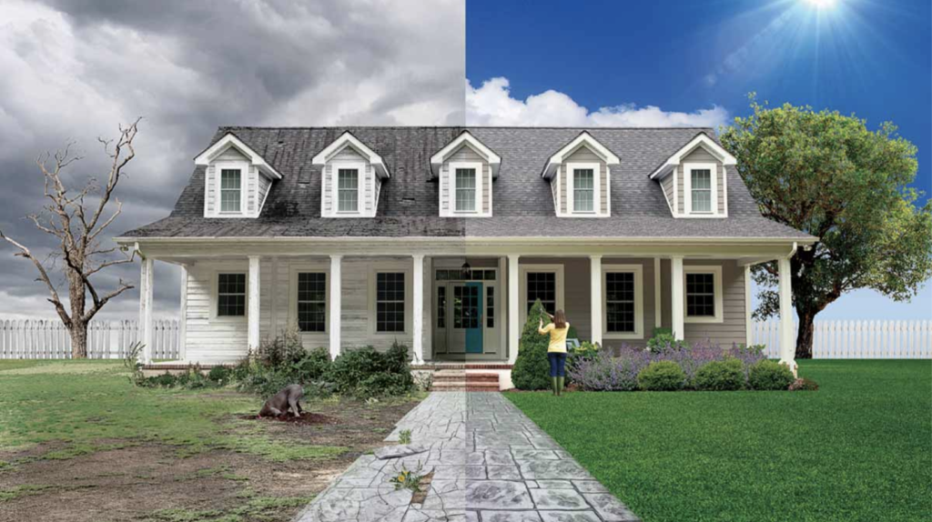 House for sale in winter vs. house for sale in spring.
